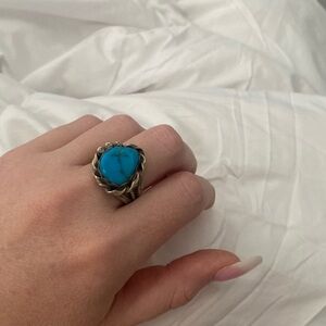 Turquoise and silver ring